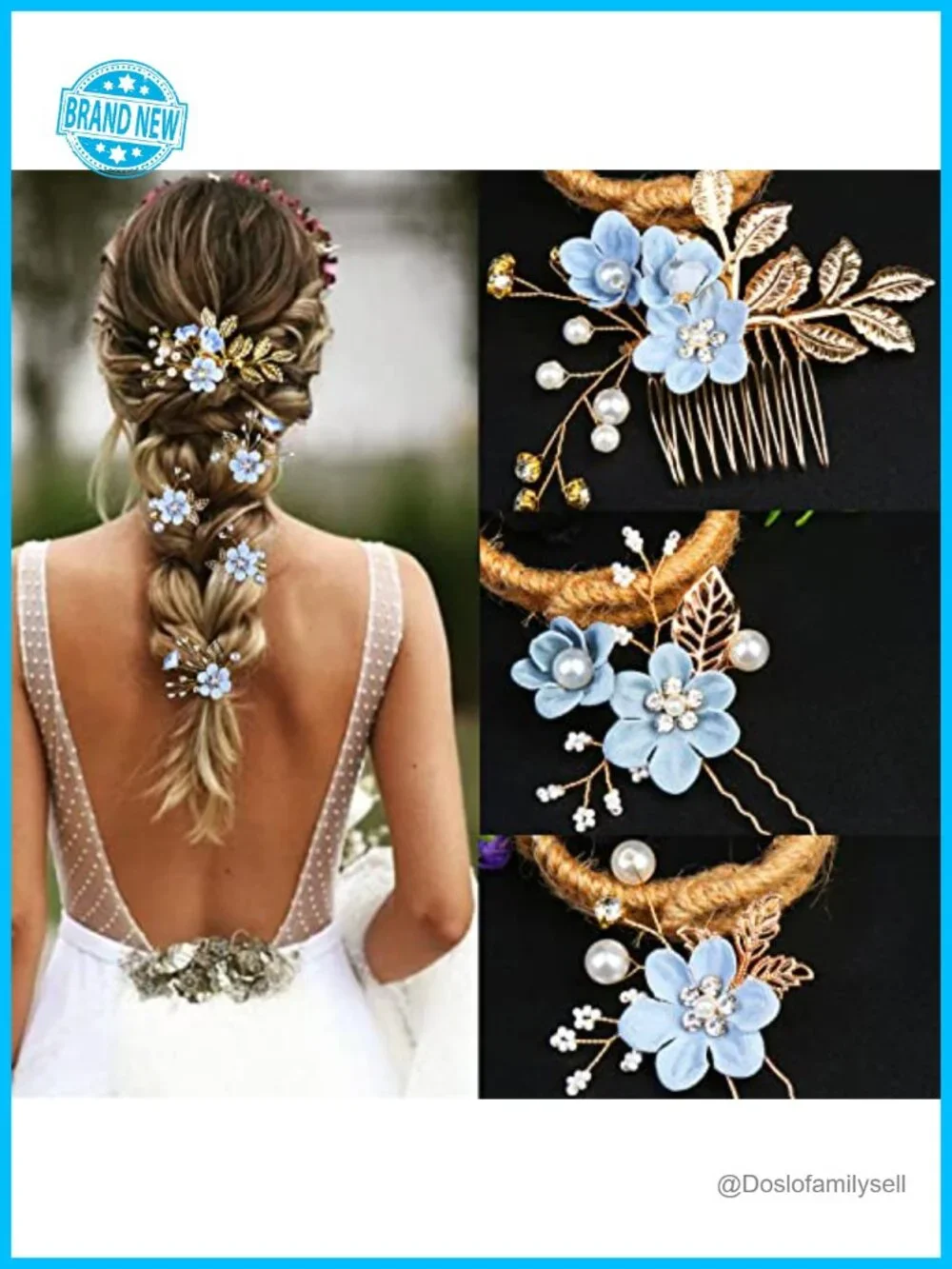 5PCS Bridal Hair Pins Crystal Pearl Hair Clips Headpiece Rhinestone Wedding
